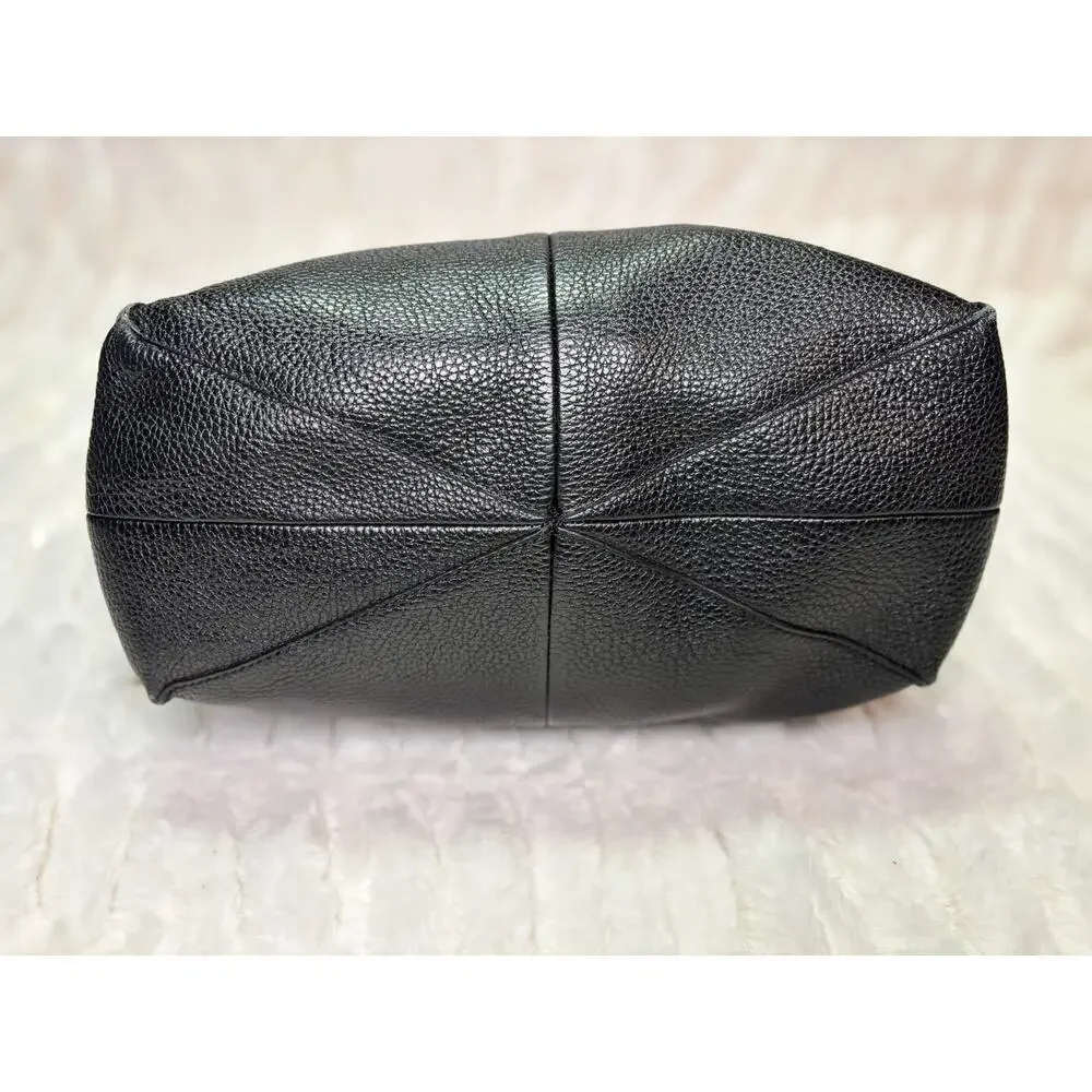 Women's Botkier Black Pebbled Leather Hobo Shoulder Bag | Large Slouchy Soho Bag